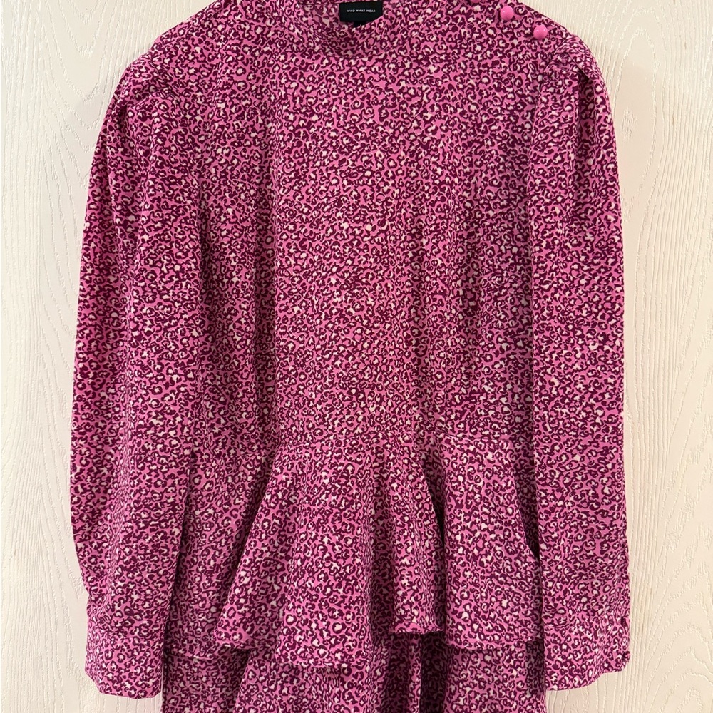 Pink Leopard Print Women's Dress